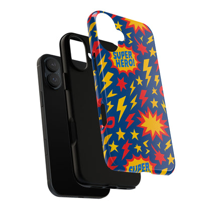 Vibrant 3D Superhero Phone Case – Colourful Retro Design for Kids and Adults – Stylish Protection Compatible with iPhone 13, 14, 15 & 16 – All Models Including Pro, Pro Max & Plus