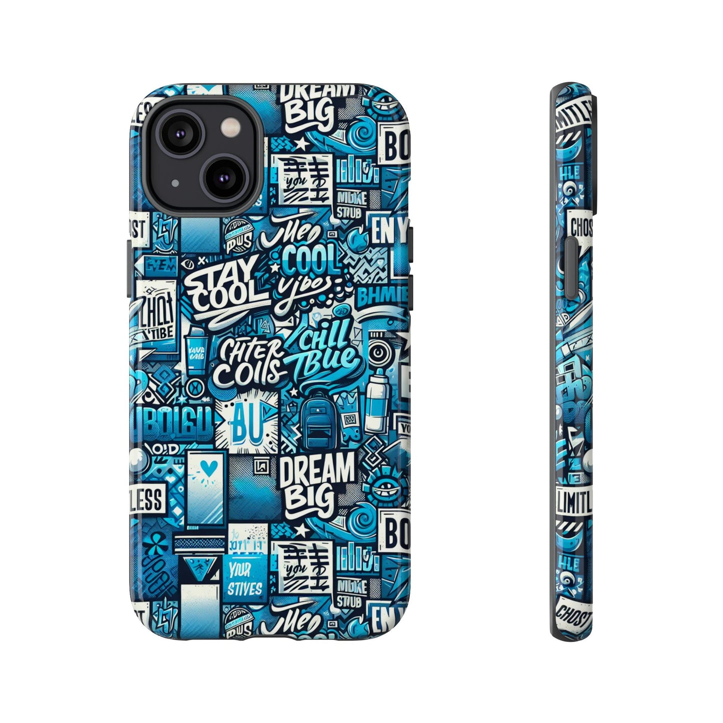 blue pattern image 15 phone case with 3d wrap design shock absorption for android and iphone devices durable uv protected protective cover