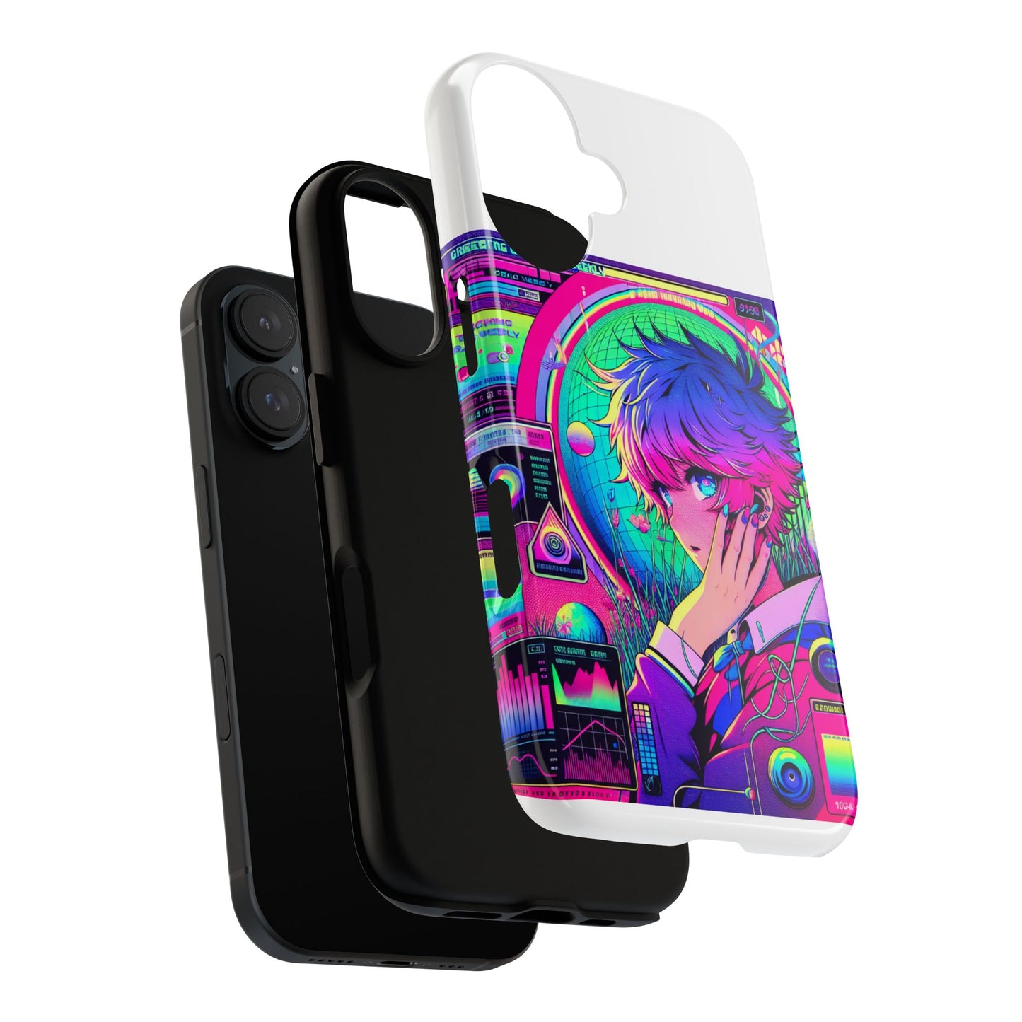 touching grass weekly vibrant protective phone case for smartphones, retro anime design, shock absorbent tpu, uv protected, unique gift for tech enthusiasts