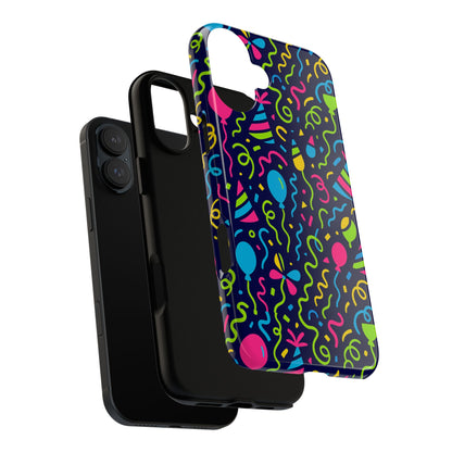 Vibrant 3D Wrap Protective Phone Case with Multicolour Party Design for Playful Smartphone Accessories Compatible with iPhone 13, 14, 15 & 16 – all models including Pro, Pro Max & Plus