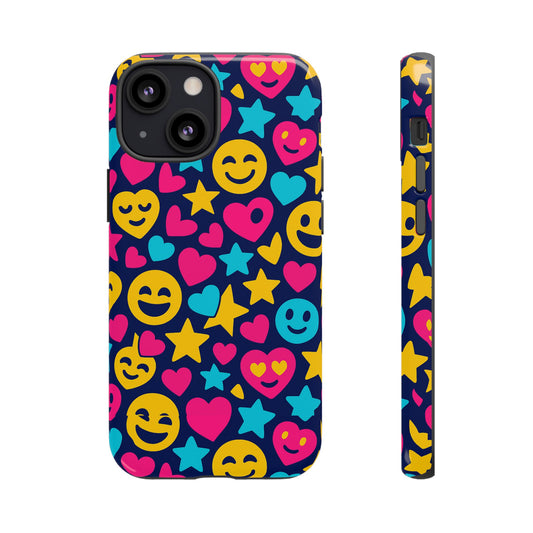Vibrant Emoji Protective Phone Case with 3D Wrap Design for Fun Style and Robust Protection Compatible with iPhone 13, 14, 15 & 16 – All Models Including Pro, Pro Max & Plus