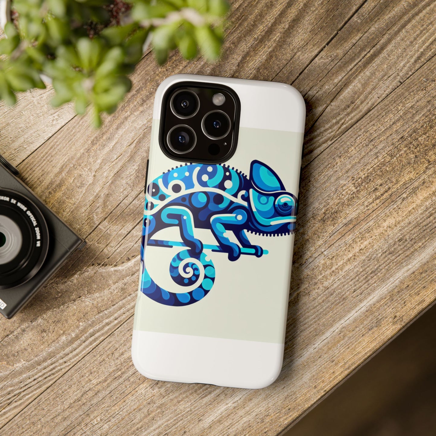 vibrant 3d chameleon phone case for stylish protection with unique blue animal design compatible with iphone 13, 14, 15 & 16 – all models including pro, pro max & plus