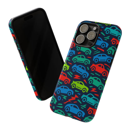 Vibrant Retro Automotive Design Protective Phone Case for Kids and Adults – Colourful 3D Wrap Style – Stylish Protection Compatible with iPhone 13, 14, 15 & 16 – All Models Including Pro, Pro Max & Plus