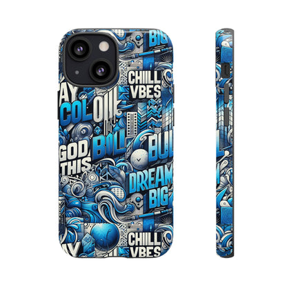 Blue Pattern Image 28 Design Phone Case for Men Women Shockproof Protective Cover with 3D Wrap and UV Protection
