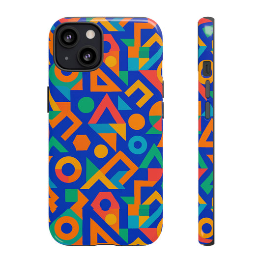 Multicolour Geometric 3D Wrap Protective Phone Case – Vibrant Accessory for Creative Individuals Compatible with iPhone 13, 14, 15 & 16 – all models including Pro, Pro Max & Plus