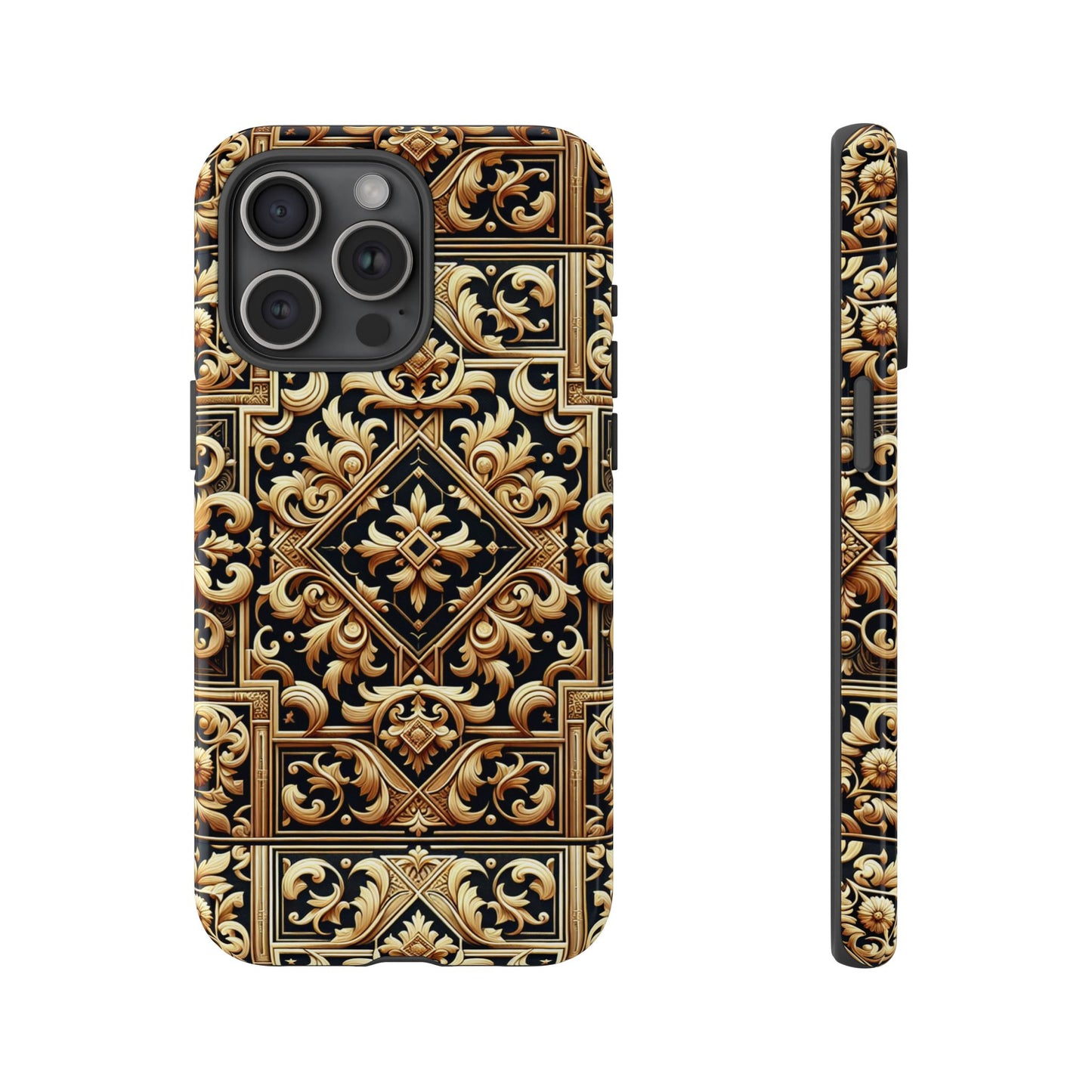 pattern image 3 vibrant shockproof phone case for anime and comic fans, ornate baroque design, stylish protection, compatible with iphone 13, 14, 15 & 16 – all models including pro, pro max & plus