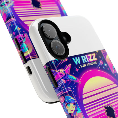 W Rizz L Sleep Schedule Protective Phone Case for Anime Lovers