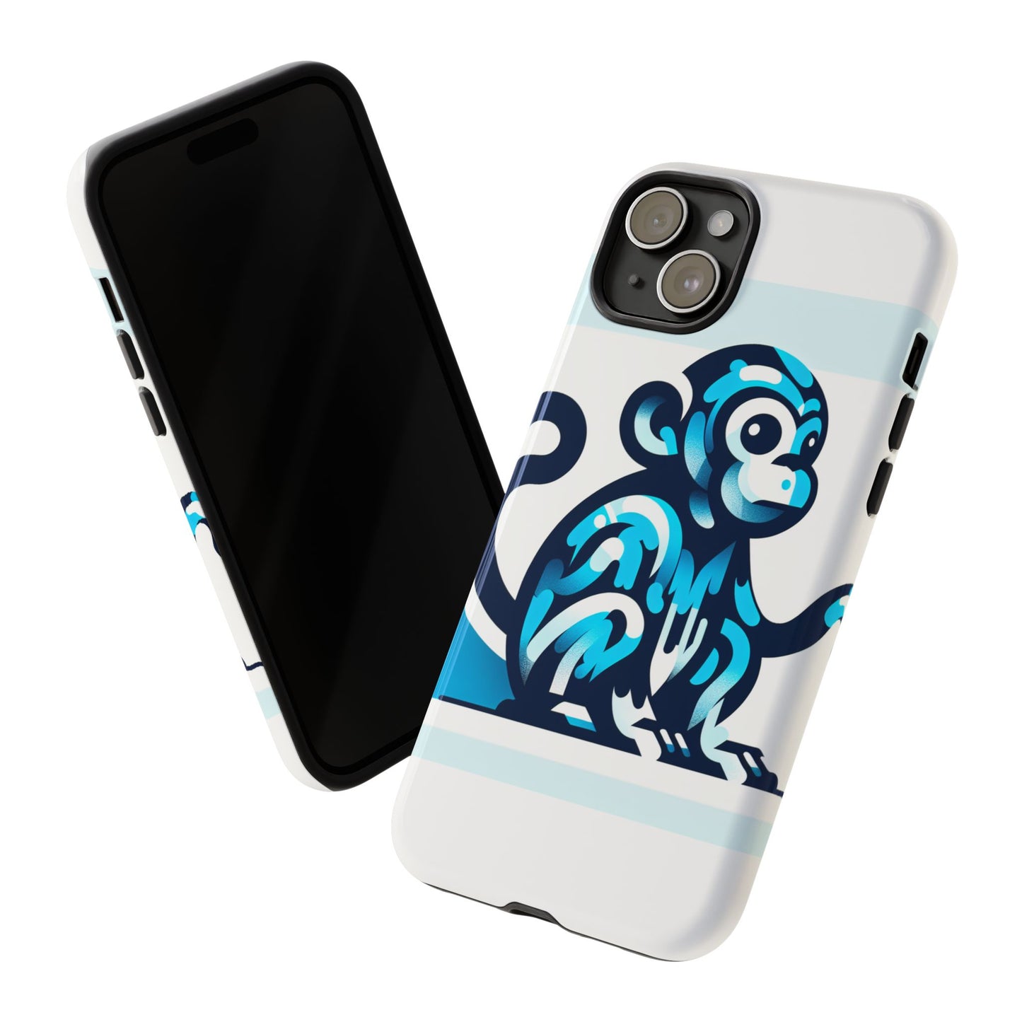 vibrant 3d monkey-inspired phone case for stylish protection in blue – unisex design compatible with iphone 13, 14, 15 & 16 – all models including pro, pro max & plus