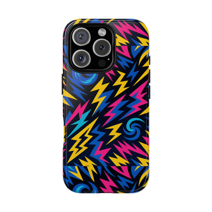 Vibrant Lightning Bolt Protective Phone Case with 3D Wrap Design for Trendy Aesthetic Accessories Compatible with iPhone 13, 14, 15 & 16 – all models including Pro, Pro Max & Plus