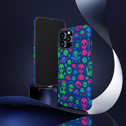 Vibrant Multicolour Alien 3D Wrap Phone Case in Retro Anime Style for Stylish Protection Compatible with iPhone 13, 14, 15 & 16 – all models including Pro, Pro Max & Plus
