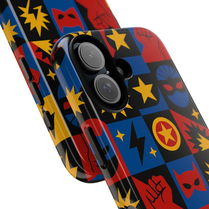 Vibrant Superhero Phone Case with Retro 3D Design for Stylish Protection Compatible with iPhone 13, 14, 15 & 16 – All Models Including Pro, Pro Max & Plus