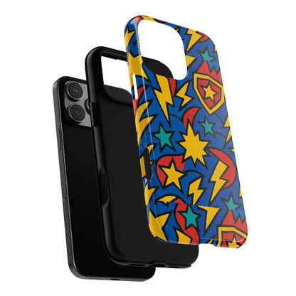 Multicolour Superhero Phone Case with 3D Design for Playful Protection Compatible with iPhone 13, 14, 15 & 16 – all models including Pro, Pro Max & Plus