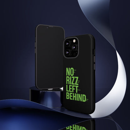 Tough Phone Case - No Rizz Left Behind, Durable Protection, Shock Absorbent, Stylish Design, Perfect Gift for Adults, Supports Wireless Charging, UV Protected, Lightweight Accessory