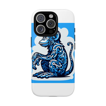 Vibrant 3D Monkey Design Phone Case in Blue – Stylish Protection for Smartphones Compatible with iPhone 13, 14, 15 & 16 – All Models Including Pro, Pro Max & Plus