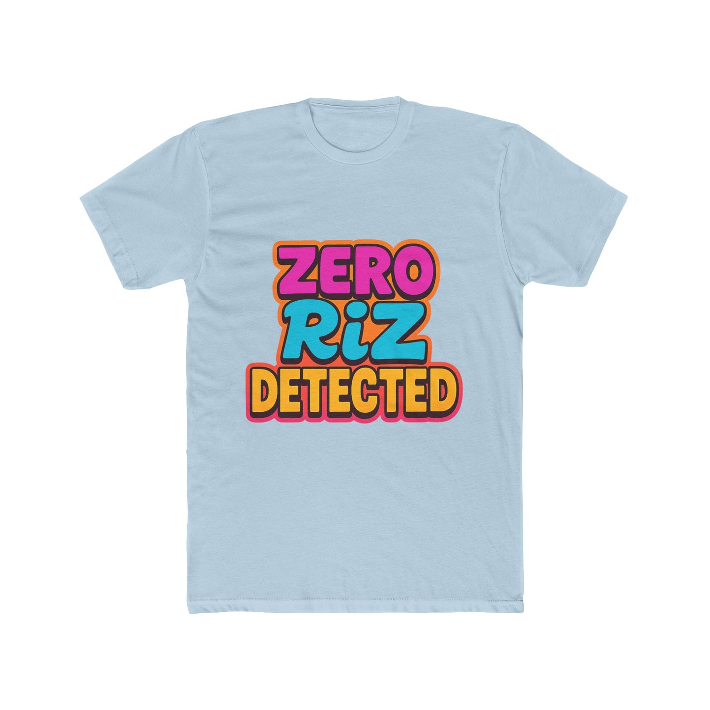 zero riz detected meme unisex t-shirt - multicolor graphic tee, funny internet slang t-shirt, trendy casual wear