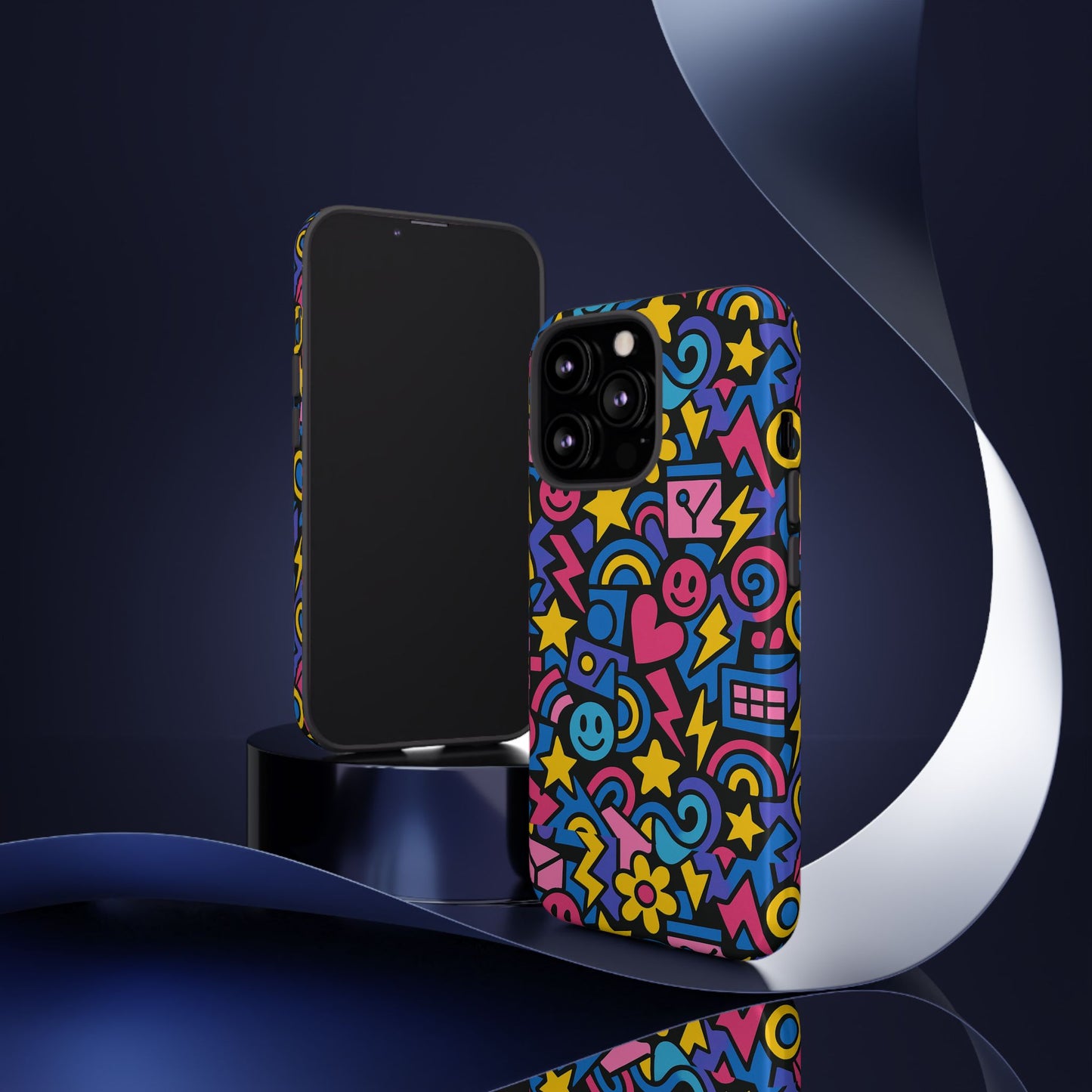 vibrant multicolour cartoon protective phone case – playful 3d design for stylish protection – compatible with iphone 13, 14, 15 & 16 – all models including pro, pro max & plus