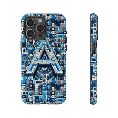 Blue Alphabet Letter A Phone Case for iPhone and Samsung Galaxy Durable Shockproof Cover with 3D Wrap Design Kids and Teenagers Gift