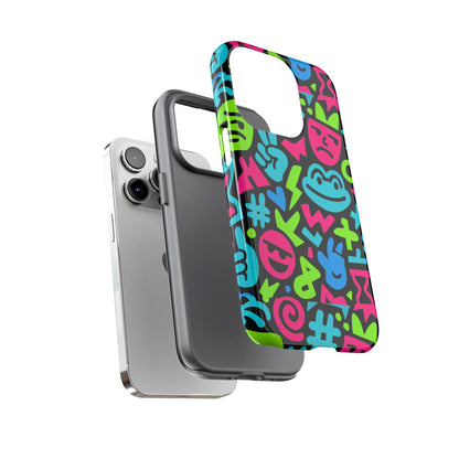 Vibrant Emoji Pattern Protective Phone Case Colourful 3D Design Stylish Protection for Unisex Smartphones Compatible with iPhone 13, 14, 15 & 16 – all models including Pro, Pro Max & Plus