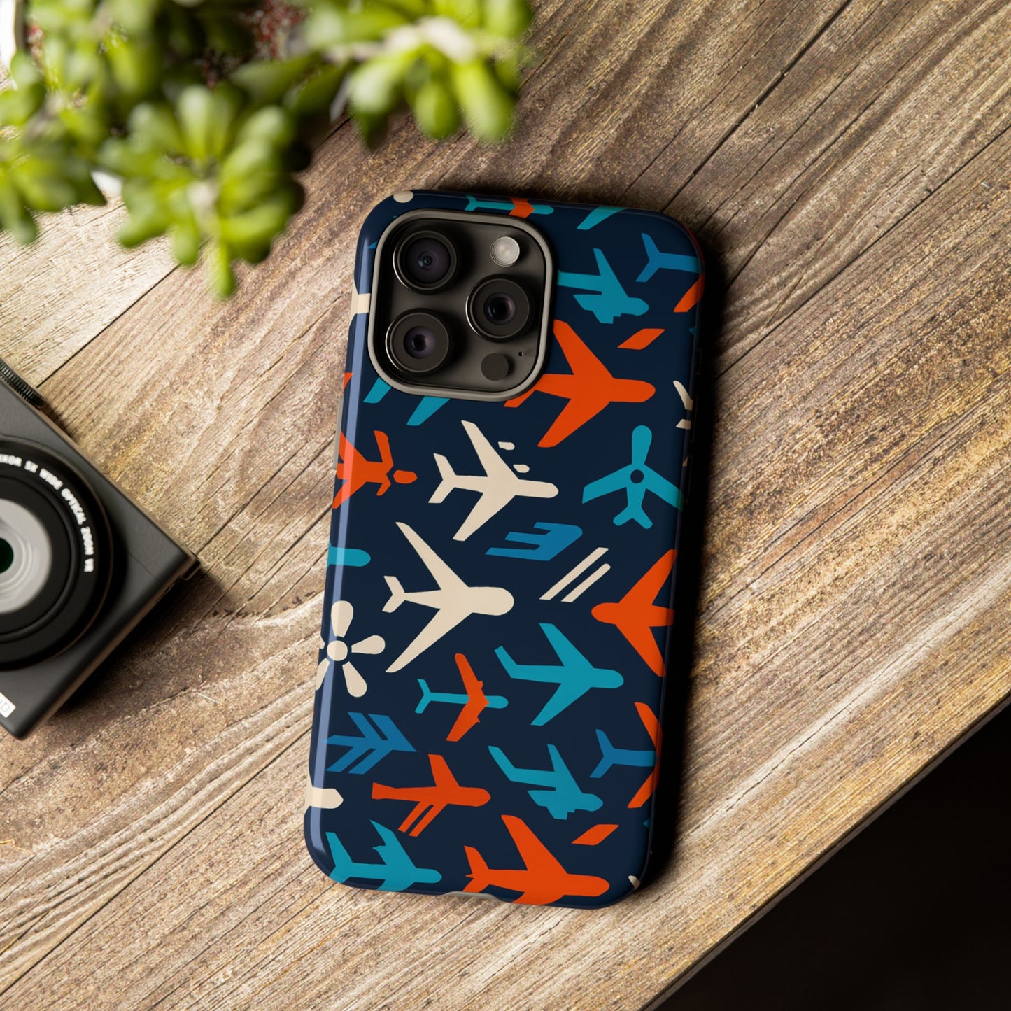 vibrant aviation themed protective phone case with 3d wrap design – unique style and durable protection – compatible with iphone 13, 14, 15 & 16 – all models including pro, pro max & plus
