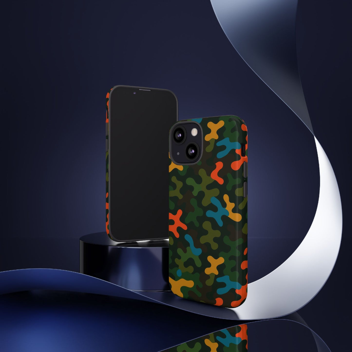 multicolour camouflage 3d wrap protective phone case stylish design for men and women stylish protection compatible with iphone 13, 14, 15 & 16 – all models including pro, pro max & plus