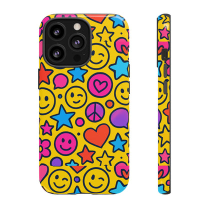 Multicolour Emoji Protective Phone Case with 3D Wrap Design for Stylish Protection and Individual Expression Compatible with iPhone 13, 14, 15 & 16 – all models including Pro, Pro Max & Plus