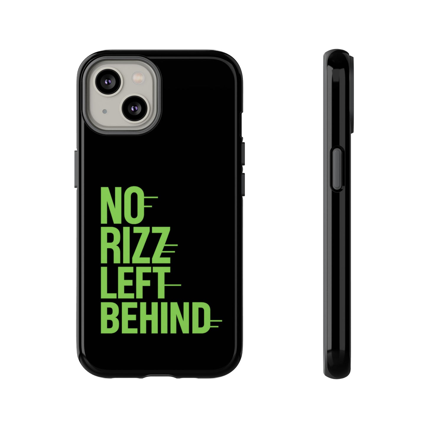 tough phone case - no rizz left behind, durable protection, shock absorbent, stylish design, perfect gift for adults, supports wireless charging, uv protected, lightweight accessory