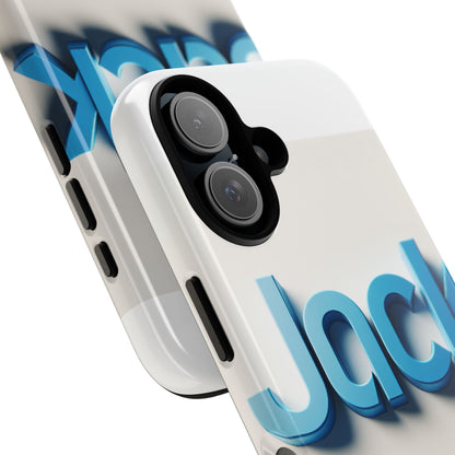 Vibrant Blue 3D Text Phone Case for Stylish Protection, Unique Retro Design for Men and Women, Compatible with iPhone 13, 14, 15 & 16 – all models including Pro, Pro Max & Plus
