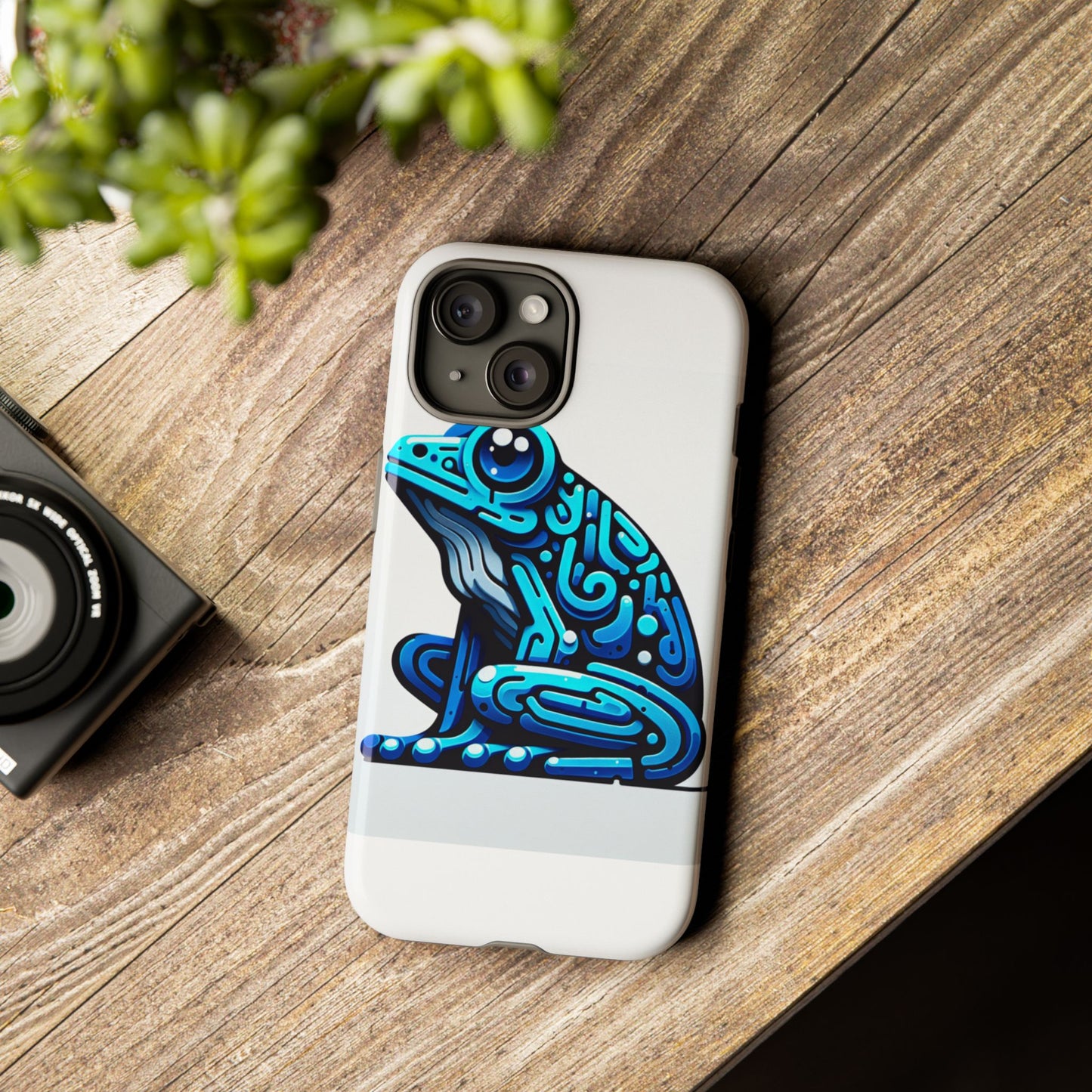 vibrant blue frog 3d wrap phone case for unique accessories retro style compatible with iphone 13, 14, 15 & 16 – all models including pro, pro max & plus
