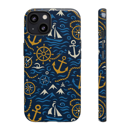 Vibrant Nautical Blue Phone Case with 3D Anchor Design for Stylish Protection Compatible with iPhone 13, 14, 15 & 16 – all models including Pro, Pro Max & Plus