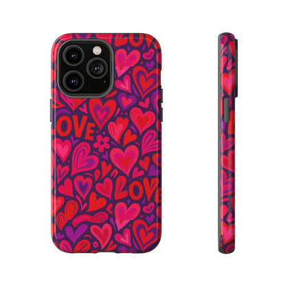 Multicolour 3D Heart Pattern Protective Phone Case for Smartphones – Vibrant Design for Stylish Protection, Compatible with iPhone 13, 14, 15 & 16 – all models including Pro, Pro Max & Plus