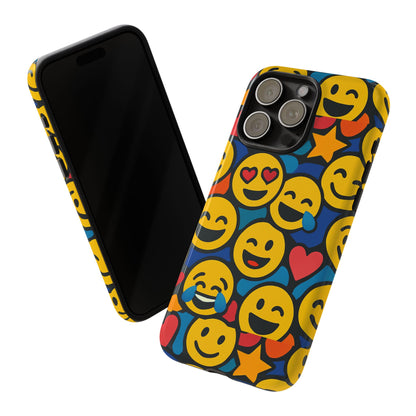 Multicolour Emoji Protective Phone Case with 3D Wrap Design Fun Accessory for Unisex Compatible with iPhone 13, 14, 15 & 16 – all models including Pro, Pro Max & Plus