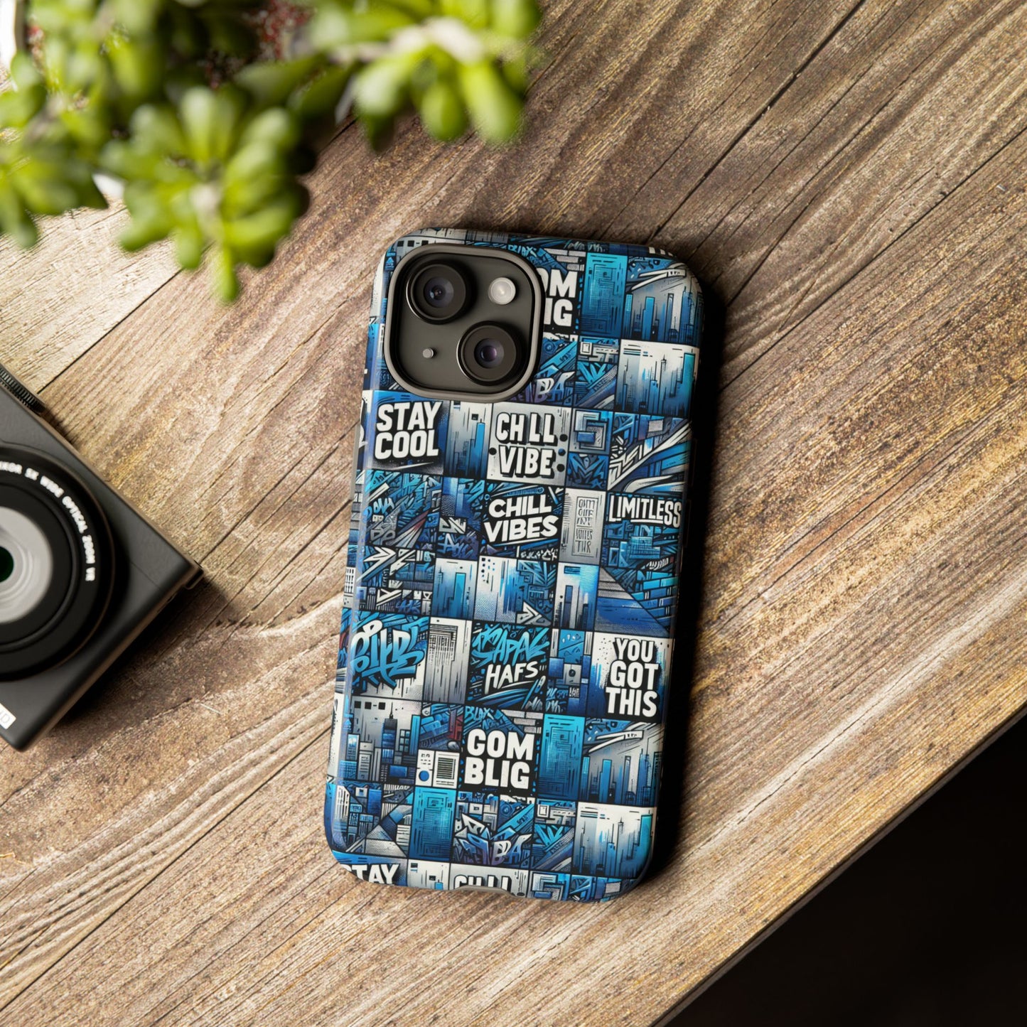 vibrant 3d wrap protective phone case in blue urban aesthetic design for stylish smartphone protection compatible with iphone 13, 14, 15 & 16 – all models including pro, pro max & plus