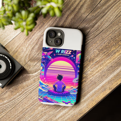 W Rizz L Sleep Schedule Protective Phone Case for Anime Lovers