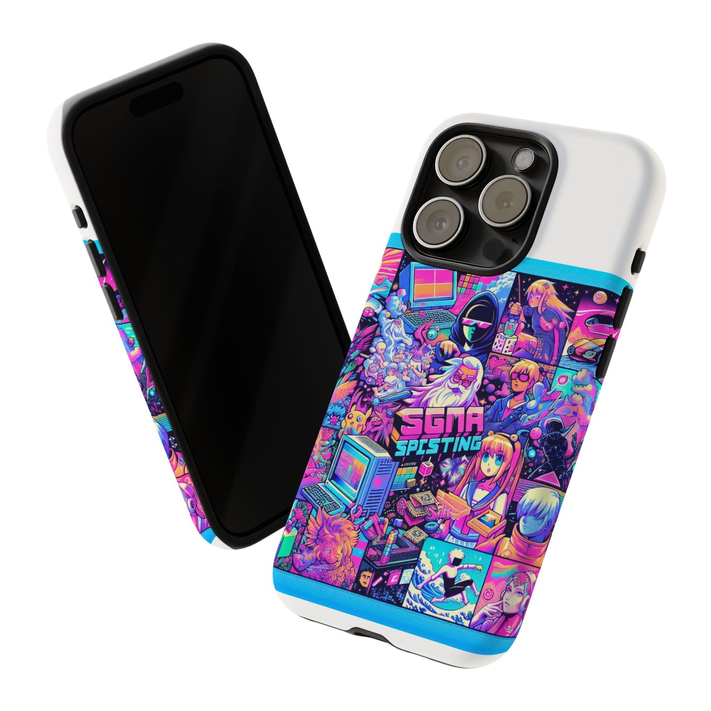 sigma sprinting vibrant protective phone case for smartphones, 3d wrap design with uv protection, durable shock absorbent material, ideal gift for anime and comic lovers