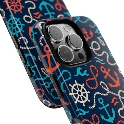 Nautical Themed 3D Wrap Protective Phone Case for Smartphones, Stylish Accessory for Everyday Use, Compatible with iPhone 13, 14, 15 & 16 – all models including Pro, Pro Max & Plus