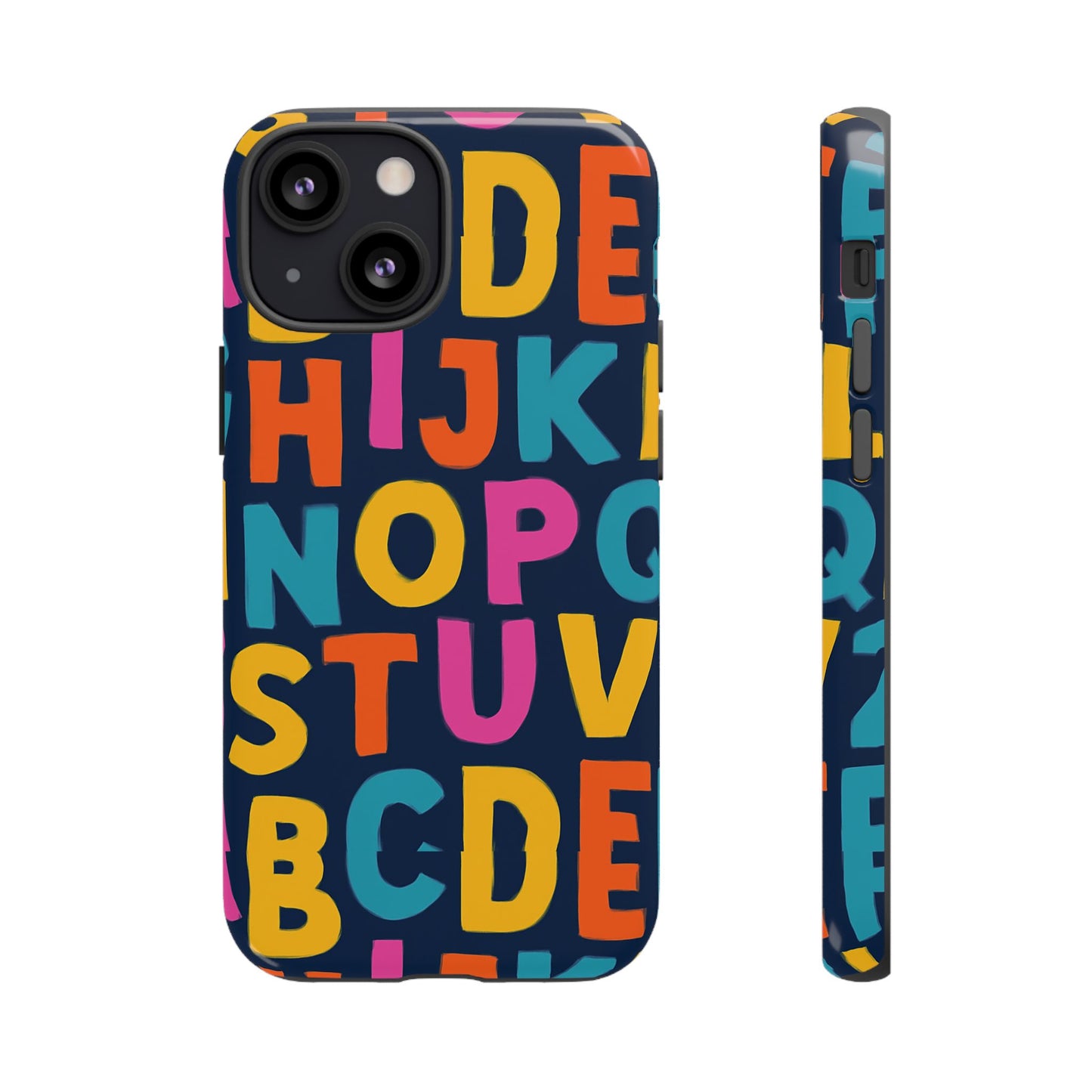 multicolour alphabet 3d wrap protective phone case for unique style and playful expression compatible with iphone 13, 14, 15 & 16 – all models including pro, pro max & plus