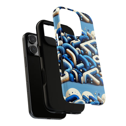Blue Alphabet B Phone Case for Men and Women Shockproof Protective Cover with 3D Wrap Design and UV Protection