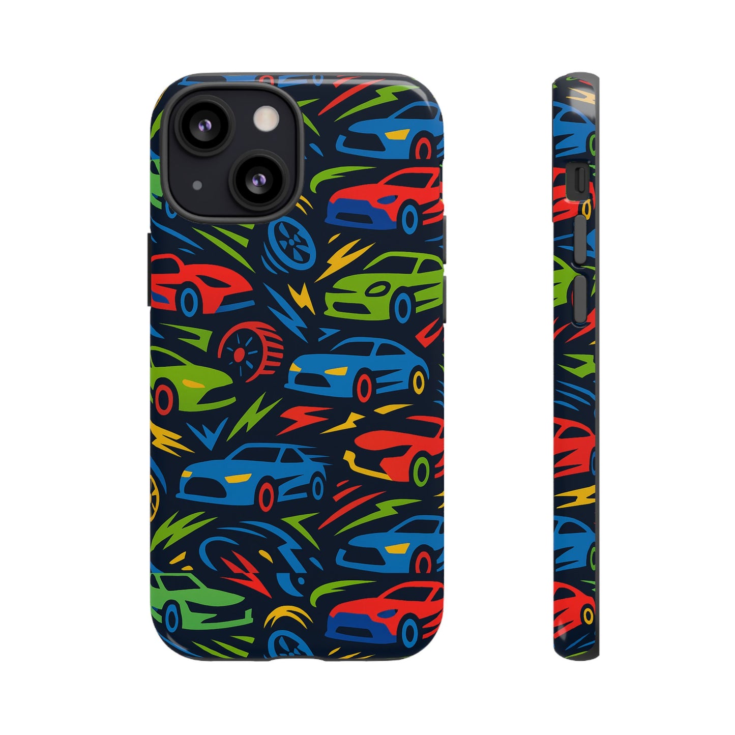 vibrant 3d car design protective phone case – fun retro style for kids and adults – stylish protection – compatible with iphone 13, 14, 15 & 16 – all models including pro, pro max & plus