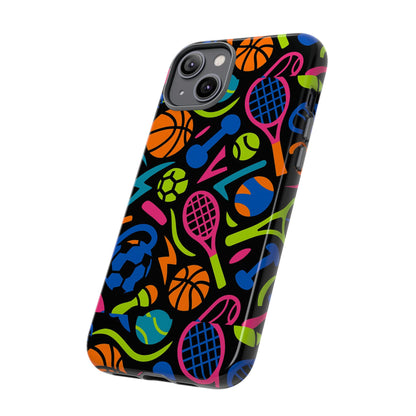 Vibrant 3D Sport-Themed Protective Phone Case in Multicolour Design for Active Lifestyle Compatible with iPhone 13, 14, 15 & 16 – All Models Including Pro, Pro Max & Plus