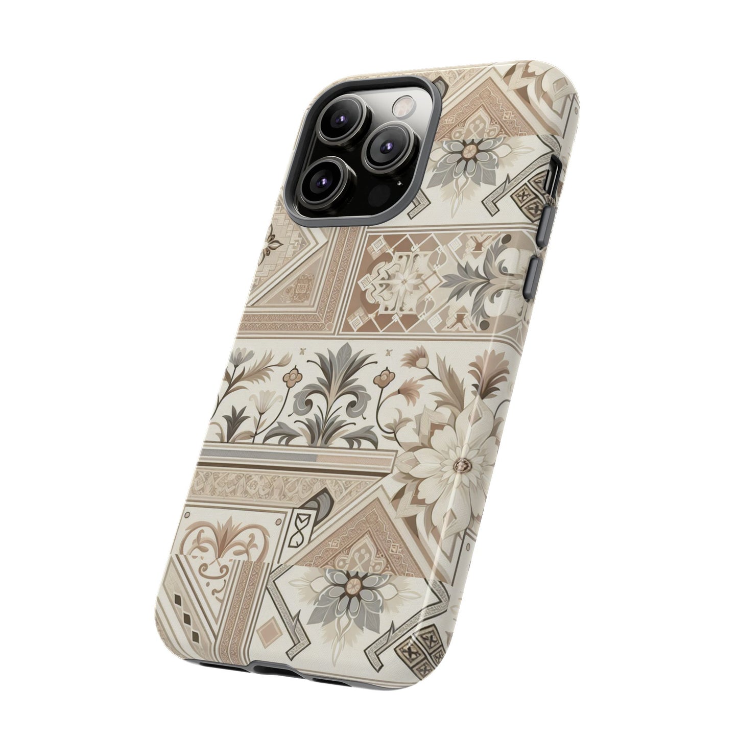 pattern image 5 vibrant 3d phone case for anime and comic fans with ornate tile design, stylish protective cover, suitable for all iphone models including pro max