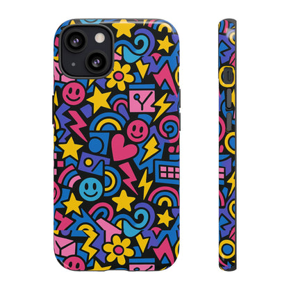 Vibrant Multicolour Cartoon Protective Phone Case – Playful 3D Design for Stylish Protection – Compatible with iPhone 13, 14, 15 & 16 – all models including Pro, Pro Max & Plus