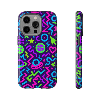 Vibrant Y2K Abstract Protective Phone Case with 3D Wrap Design for Bold Aesthetic Compatible with iPhone 13, 14, 15 & 16 – all models including Pro, Pro Max & Plus
