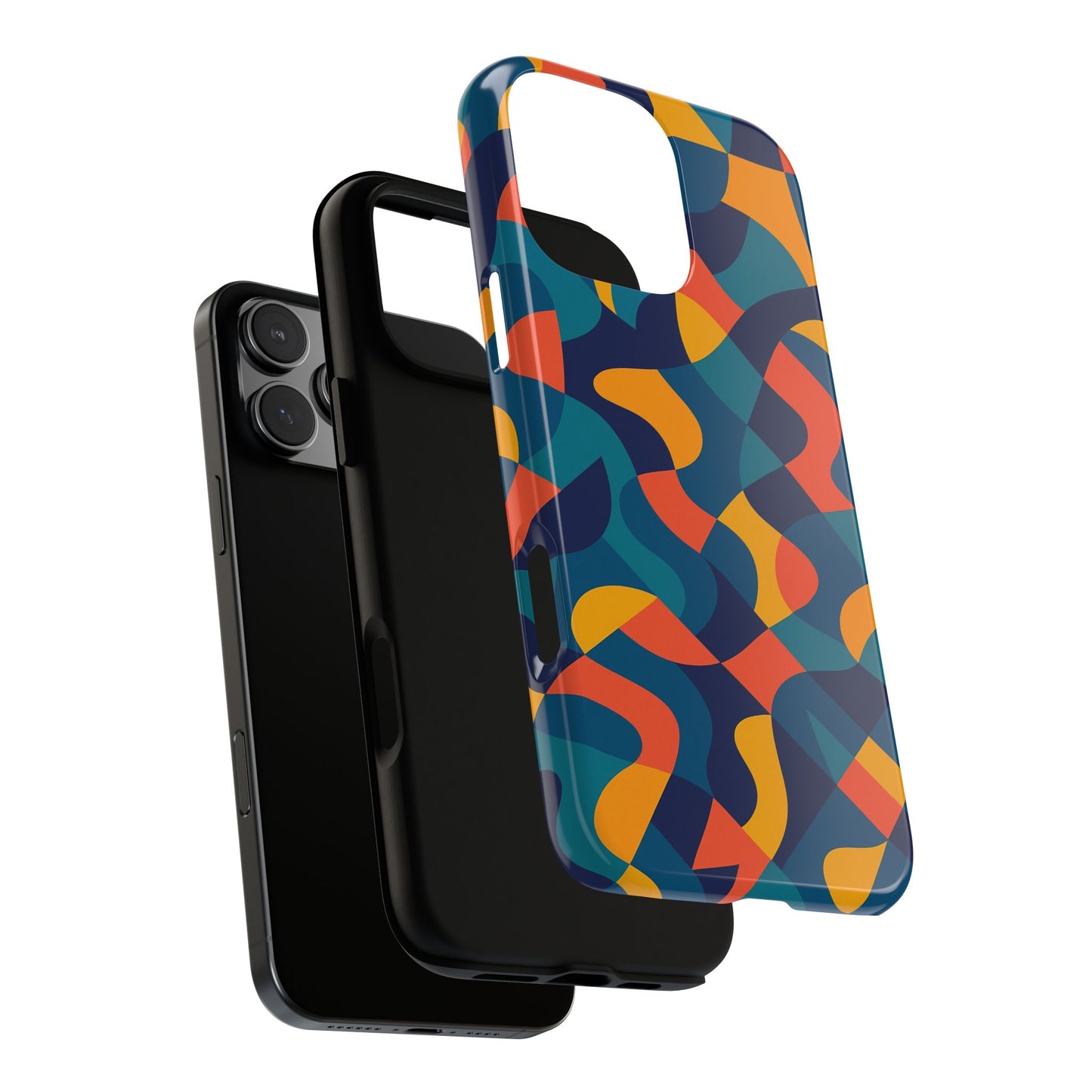 vibrant multicolour abstract phone case for stylish protection compatible with iphone 13, 14, 15 & 16 – all models including pro, pro max & plus