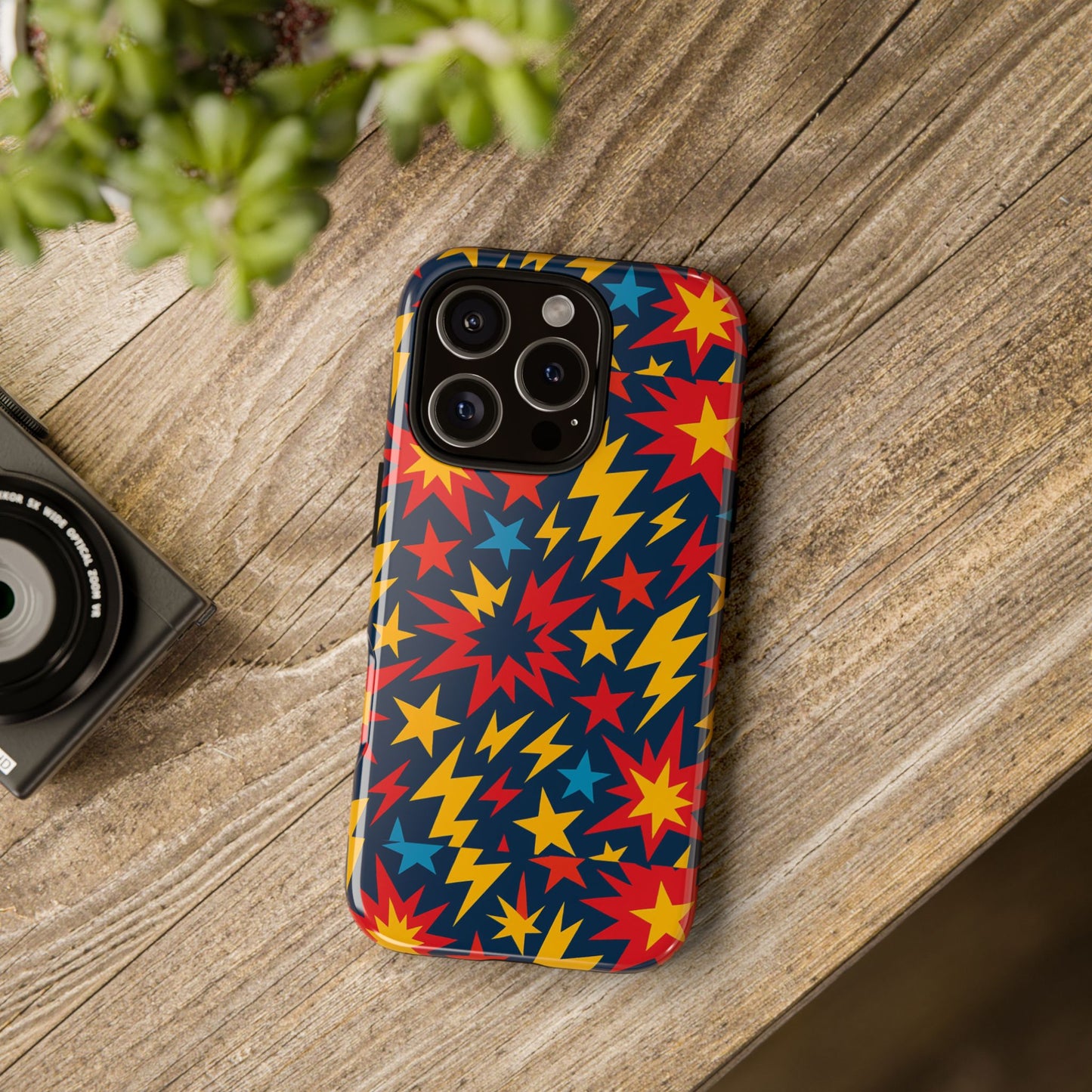 vibrant 3d superhero phone case with colourful lightning design for men and women, stylish protection compatible with iphone 13, 14, 15 & 16 – all models including pro, pro max & plus