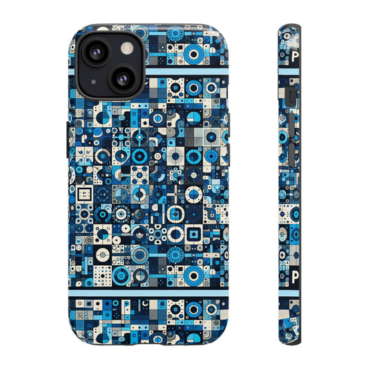 Blue Alphabet Letter P Phone Case with 3D Wrap Design Shockproof Durable TPU Cover for Smartphone Protection and Fashion
