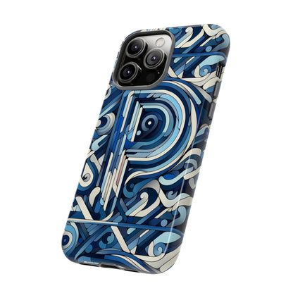 Blue Alphabet P Phone Case with 3D Wrap Design for Kids and Teens Durable Shockproof Protective Cover for Smartphones