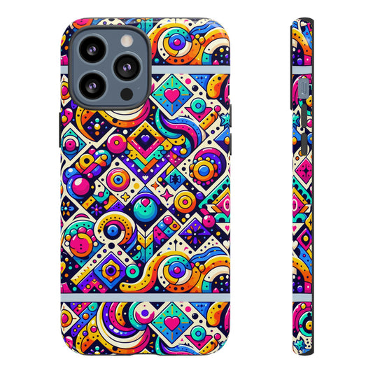 Pattern Image 6 Vibrant 3D Wrap Phone Case for Anime and Comic Fans - Colourful Abstract Design Compatible with iPhone 13, 14, 15 & 16 – all models including Pro, Pro Max & Plus