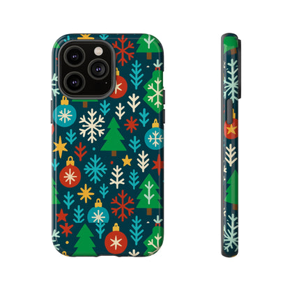 Multicolour 3D Wrap Protective Phone Case with Retro Christmas Design for Stylish Protection – Compatible with iPhone 13, 14, 15 & 16 – All Models Including Pro, Pro Max & Plus