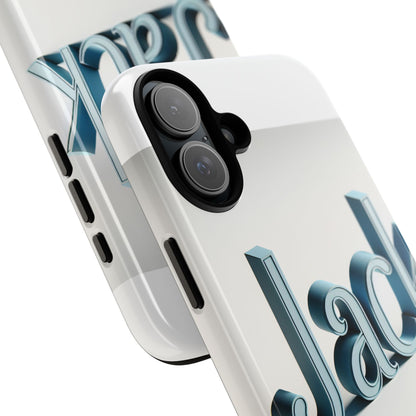 Vibrant 3D Text Protective Phone Case in Blue for Unique Self-Expression – Stylish Protection Compatible with iPhone 13, 14, 15 & 16 – all models including Pro, Pro Max & Plus