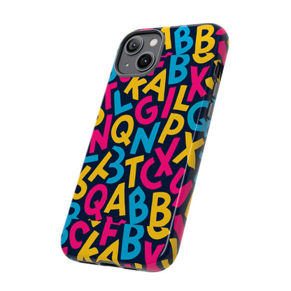 Multicolour 3D Wrap Phone Case with Playful Alphabet Design – Stylish Protection for Smartphones Compatible with iPhone 13, 14, 15 & 16 – All Models Including Pro, Pro Max & Plus